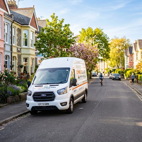 A clean white removals van featuring the orange Hefted text logo on the side.